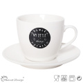 Blanco y negro New Bone China Tea Cup &amp; Saucer